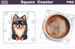 Pomeranian Square Coaster | Dog Square Coaster Product Image 1