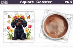 Cocker Spaniel Square Coaster | Dog Square Coaster Product Image 1
