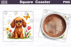 Cocker Spaniel Square Coaster | Dog Square Coaster Product Image 1