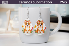 Dog Teardrop Earrings | Corgi Teardrop Earring Product Image 1