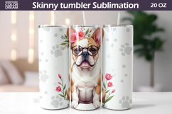 Dog Flowers Tumbler Wrap | English Bulldog Tumbler Product Image 1