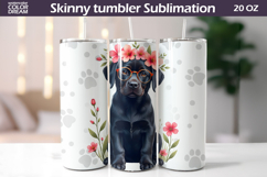 Dog Flowers Tumbler Wrap | Labrador Tumbler Sublimation Product Image 1