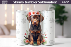 Dog Flowers Tumbler Wrap | Labrador Tumbler Sublimation Product Image 1