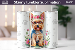 Dog Flowers Tumbler Wrap | York Tumbler Sublimation Product Image 1
