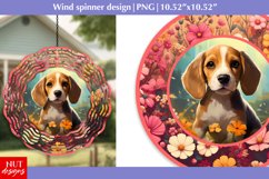 Baby Beagle Flowers Dog face Spring Wind spinner Sublimation Product Image 1