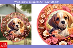 Beagle Floral Dog face Baby Dog Wind spinner Sublimation Product Image 1