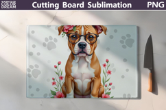 Pit Bull Glass Cutting Board | Dog Floral Chopping Product Image 1