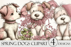 Whimsical Spring Dogs Clipart Product Image 1