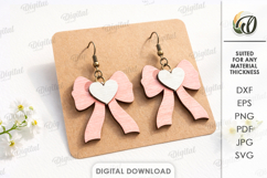 Spring Drop Earrings Laser Cut. Dangle Earrings SVG Product Image 1