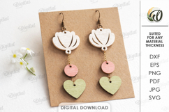 Spring Drop Earrings Bundle Laser Cut. Dangle Earrings SVG Product Image 11