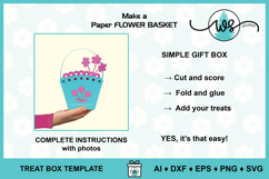 Spring Easter Flower Basket Template Gift Treat Box SVG Product Image 2