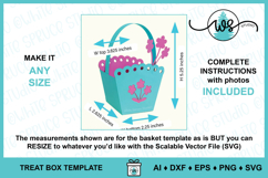 Spring Easter Flower Basket Template Gift Treat Box SVG Product Image 3
