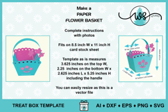 Spring Easter Flower Basket Template Gift Treat Box SVG Product Image 4