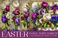 Easter Background, Spring Season Flowers Backgrounds, s3 Product Image 1