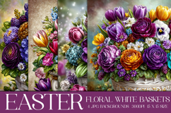 Easter Background, Spring Season Flowers Backgrounds, s6 Product Image 1