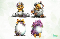 Spring Easter Watercolor Clipart Product Image 1