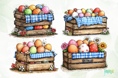 Spring Easter Watercolor Clipart Product Image 1