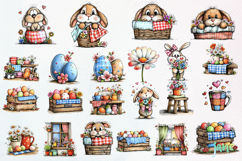 Spring Easter Watercolor Clipart Product Image 6