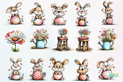 Spring Easter Watercolor Clipart Product Image 5