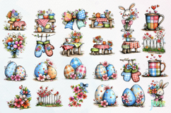 Spring Easter Watercolor Clipart Product Image 4