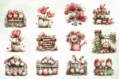 Spring Easter Watercolor Clipart Product Image 3
