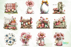 Spring Easter Watercolor Clipart Product Image 2