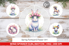 Spring Farmyard Flower Wind Spinner Product Image 1