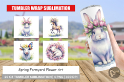 Spring Farmyard Flower Tumbler Product Image 1