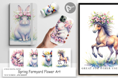 Spring Farmyard Flower Art Digital Paper Product Image 1