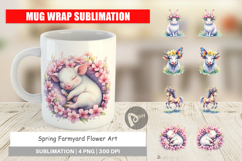 Spring Farmyard Flower Mug Wrap Product Image 1