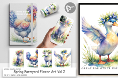 Spring Farmyard Flower Art Digital Paper Product Image 1