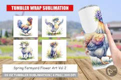 Spring Farmyard Flower Tumbler Product Image 1