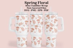 spring floral 40oz quencher tumbler sublimation full wrap high resolution transparant background