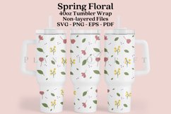 spring floral 40oz quencher tumbler sublimation full wrap SVG high resolution transparent background