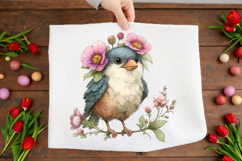Spring Floral Bird Clipart Product Image 2