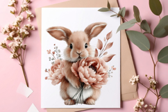 Spring floral bunnies clipart - Spring floral bunnies Png Product Image 3