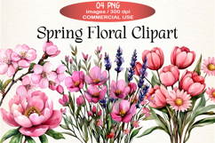Spring Floral Clipart Sublimation PNG Product Image 1