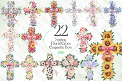 Spring Floral Cross Coquette Bow Bundle Product Image 1
