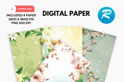 Spring Floral Digital Paper, Floral Background Product Image 1