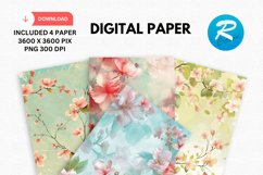 Spring Floral Digital Paper, Floral Background Product Image 1