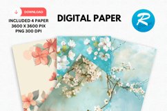 Spring Floral Digital Paper, Floral Background Product Image 1