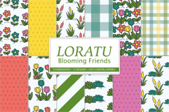 spring floral digital paper set
