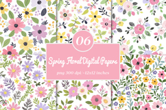 Pastel spring digital papers - Spring digital paper Png Product Image 1