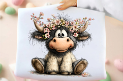 Spring Floral Highland Cow Clipart Product Image 2
