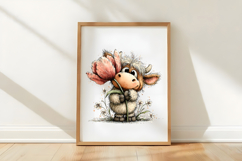Spring Floral Highland Cow Clipart Product Image 3