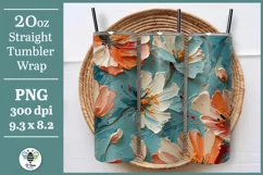 Pretty floral sublimation PNG being shown on a 20oz tumbler