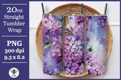 Lilac sublimation PNG being shown on a 20oz tumbler