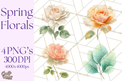 Spring Flower Clipart, Floral Clip Art PNG, Watercolor Product Image 1
