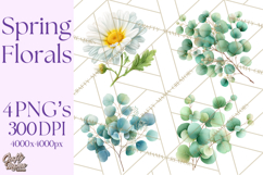 Spring Flower Clipart, Floral Clip Art PNG, Watercolor Product Image 1
