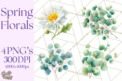 Spring Flower Clipart, Floral Clip Art PNG, Watercolor Product Image 1